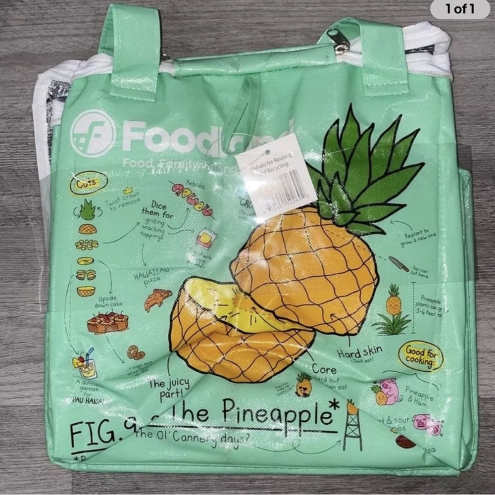 Foodland Hawaii Pineapple Insulated Reusable Cooler Bag
